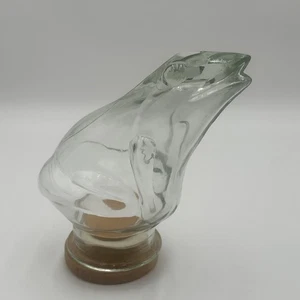 vintage Argentine large heavy glass frog jar with wood lid 7.75” Tall Rare - Picture 1 of 20