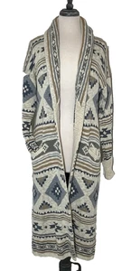 FAHERTY Paloma Duster Womens Small Aztec Southwest Open Cardigan Missing Sash - Picture 1 of 13