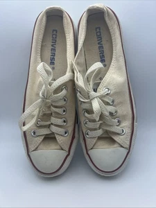 Vintage Converse ALL☆Star Pantolette mit Schnürsenkeln creme/weiß 1H672 US: Herren 5/Damen 7 gebraucht, in einwandfreiem Zustand - Bild 1 von 11