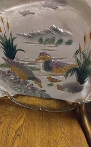 Vtg Nature's Haven Crystal Hostess Platter Japan 15" Studio Nova EUC - Picture 1 of 6