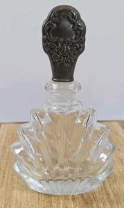 Vintage 40er Jahre Handtuch Sterling Silber Stopfen Glas Parfüm Flakon - Bild 1 von 14