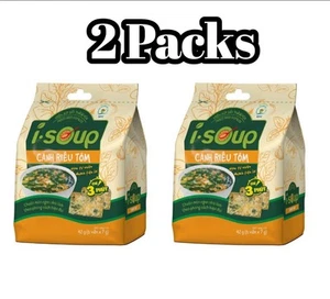 2 Packungen I-Soup Canh Riêu Tôm Instant Garnelen Saure Suppe 6 gefriergetrocknete Würfel (42g) - Bild 1 von 7