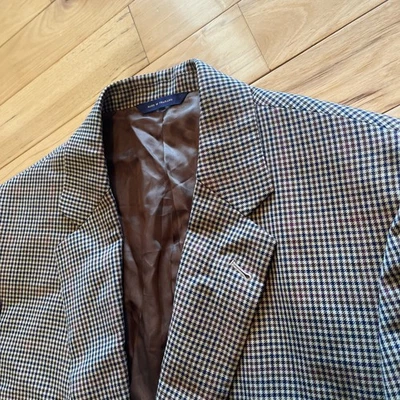 Blazer Brooks Brothers Para Hombre Madison Franela Lana Gris Micro-Pata de Gallo • 42L Foto 1 de 4