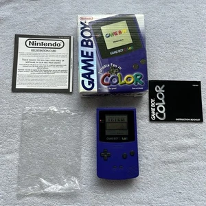 Game Boy Color Grape Purple Console Complete Boxed ,Manuals & Case - VGC! - Picture 1 of 19