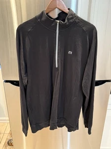 Travis Mathew Herren XL schwarz Stretch Fleece Pullover Golf Quarter Zip - Bild 1 von 4