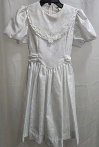 Vestito bianco festa o comunione bambina vintage rare edizioni fiocco taglia 12 - Foto 1 di 10
