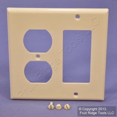 Cubierta de placa de pared irrompible Leviton 80746-T Light Almond 2 velocidades dúplex decoración Foto 1 de 4