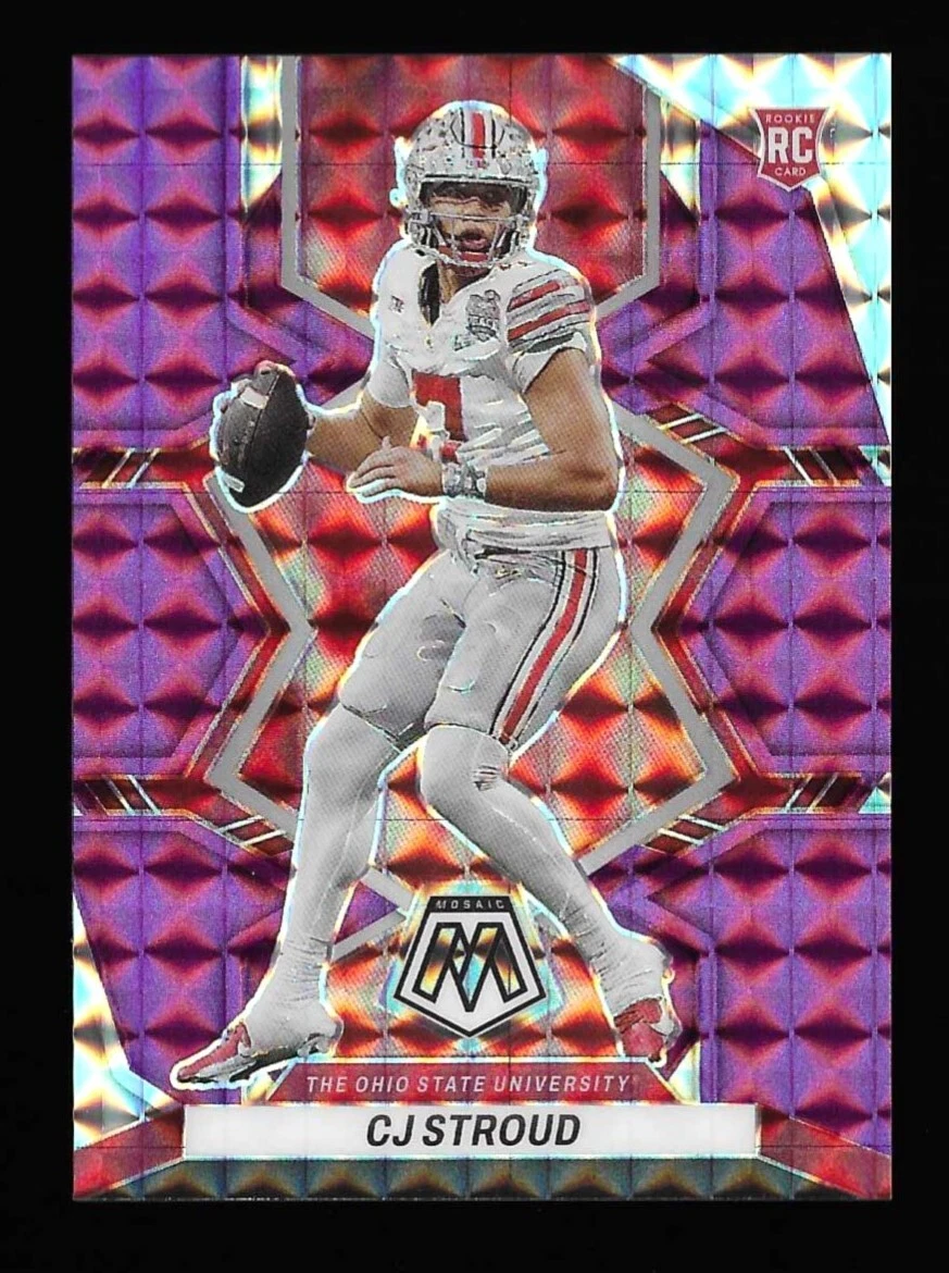 CJ Stroud 2023 Panini Mosaic Draft Purple Mosaic Rookie Card #45/49 Texans RC SP