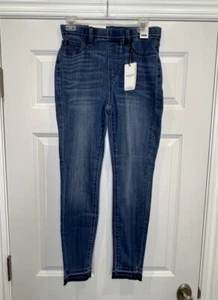Judy Blue High Waist Skinny Fit Pull On Jeans 7/28 denim raw released hem New - Picture 1 of 8