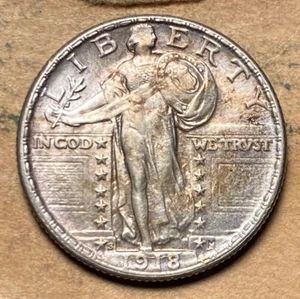 Standing Liberty Quarter 1918-S AU/UNC - Imagen 1 de 2