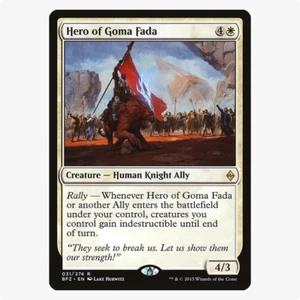 Hero of Goma Fada Battle for Zendikar MTG Rare - Picture 1 of 2