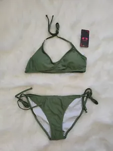 Shekini Womens Two Piece Bikini Set Strappy Back Halter Tie Swimsuit Small - Picture 1 of 8