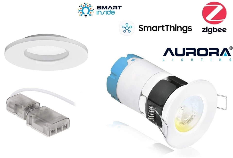 10x Aurora mPro 6.5W Fire Rated LED Downlights IP65 / SmartThings / Amazon Echo - Image 1 of 4