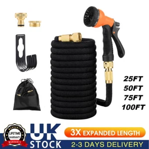 Heavy Duty Expandable Flexible Garden Magic Water Hose Pipe & Spray Gun 25-100FT - Picture 1 of 15