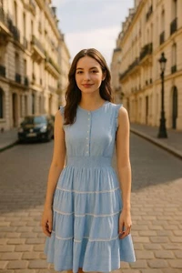 Neu ohne Etikett Sommer Stufen Maxi Cottage Wayward Fancies Baumwollkleid Damen 18W-1X - Bild 1 von 11