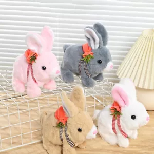 Electronic Pet Toys Walking Wiggle Ears Twitch Nose Bunny for Easter Birthday - Picture 1 of 19