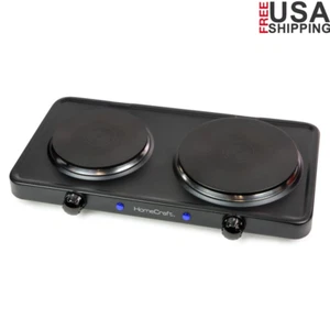 Double Burner Hot Plate Cooking Adjustable Temperature Control Five Settings - Picture 1 of 8