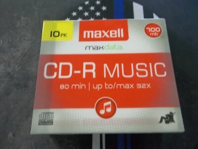 Maxell 10PK CD-R Music Recording 32x 80 Min 700 MB Compact Disc - FAST SHIPPING - Image 1 of 3