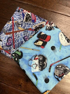 Elizabeth’s Studios Ice Hockey Fabric- Half Yard- Vintage, Remnant 8” x44” Rare - Picture 1 of 4