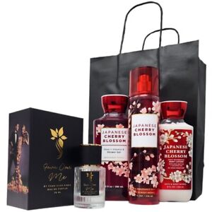 Bath and Body Works Gift Japanese Cherry Blossom Trio with Perfume and Gift Bag