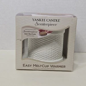 YANKEE CANDLE WHITE WEAVE SCENTERPIECE + CHRISTMAS COOKIE EASY MELTCUP NEU! - Bild 1 von 6