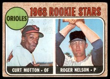 1968 TOPPS CURT MOTTON/ROGER NELSON RC BALTIMORE ORIOLES #549 VG - HIGH #