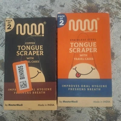 Lote de 4 raspadores de lengua MasterMedi de acero inoxidable y cobre Foto 1 de 4