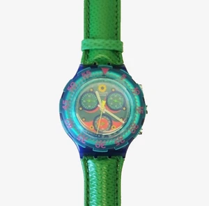 Orologio Swatch Vintage BLUE SKY SBN100 1993 Aquachrono Raro Quarzo Swiss Made NOS - Foto 1 di 10