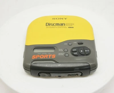 Reproductor de CD Sony Discman ESP vintage DEPORTIVO amarillo D-421SP encendido - piezas Foto 1 de 4