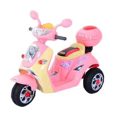 Electric Ride On Toy Car Kids Motorbike Tricycle Battery Powered 3 Wheel Pink - Image 1 of 4