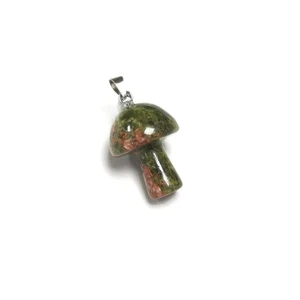 Unakite Mushroom Pendant Green/Orange 16x24mm - Picture 1 of 1