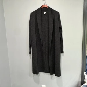 Halogen Kaschmir Staubtuch Strickjacke Pullover grau Strick lang vorne offen Damen Small - Bild 1 von 6