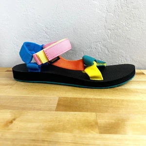 Teva Sandale Original Universal hell Multi Colorblock Riemchen Damengröße 8 NEU - Bild 1 von 11