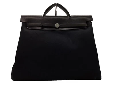 Auth JH101 Hermes Her Bag MM Tote Bag Handbag Silver Hardware from Japan - Image 1 of 4