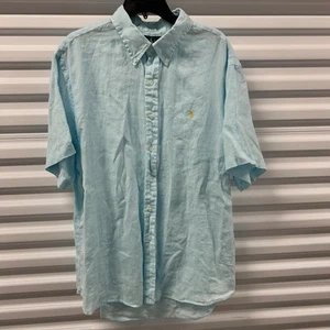 Polo Ralph Lauren Summer Linen Shirt Male Custom Fit Solid Caldwell Regent XXL - Picture 1 of 9