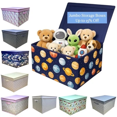 Caixa de armazenamento de brinquedos infantis dobrável jumbo grande baú quarto roupas caixas arrumadas - Imagem 1 de 4