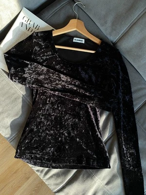 Jil Sander Velvet Black Top Blouse Size M - Image 1 of 4