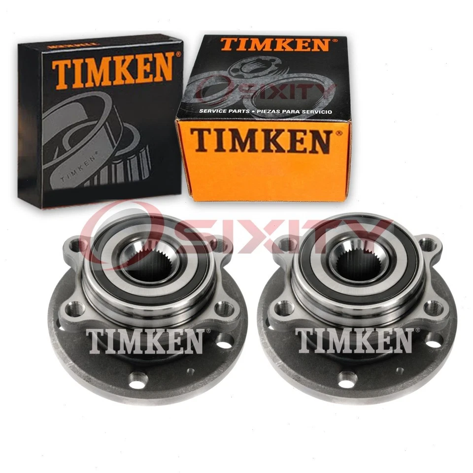 Conjunto de cubo de rolamento de roda traseira Timken 2 peças para 2015-2018 Audi Q3 Quattro ec - Imagem 1 de 4