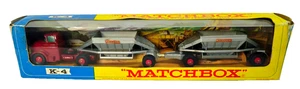 Lesney MATCHBOX KING SIZE K-4 FRUEHAUF HOPPER TRAIN with Original BOX 🚛 1960's - Picture 1 of 24