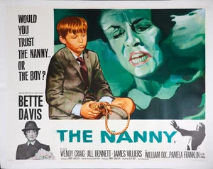 The Nanny ORIGINAL Quad Movie Cinema Poster LINEN BACKED Hammer Bette Davis 1965 - Picture 1 of 4
