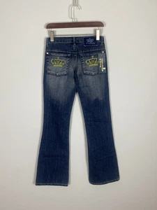 ROCK REPUBLIC VICTORIA BECKHAM Blue Women’s Y2K Rare Denim Flare Jean Size 27 - Picture 1 of 17