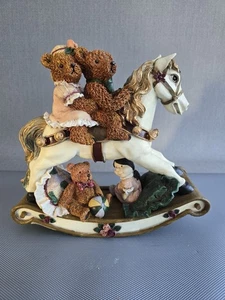 Regency Fine Arts Rocking Horse Travelling Teddies With COA In The Box - Vintage - Picture 1 of 21