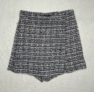 Zara Blue Textured Woven Skort Mini Skirt High Rise Women’s XS 8604/816/073 - Picture 1 of 12