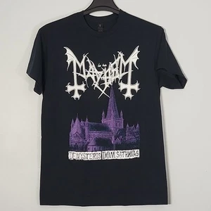 MAYHEM De Mysteriis Dom Sathanas L LARGE T-Shirt Black Mens Band Logo - Picture 1 of 4