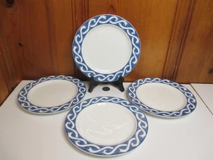 4 platos de ensalada Noritake Impromptu Twilight Melody 7 5/8" rollos azules Sri Lanka - Imagen 1 de 6