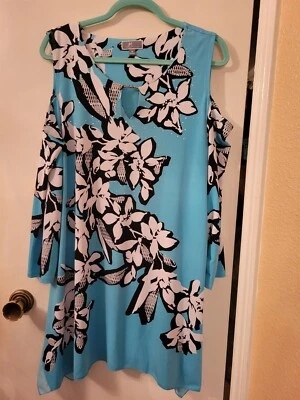 Vestido Blusa Túnica Elástica Floral Azul Colección JM Hermoso Elegante L@@K!! Foto 1 de 4