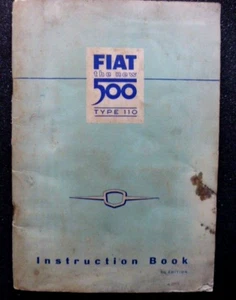 FIAT " 500 Type 110 " Original 1958 INSTRUCTION BOOK Owners MANUAL - rare - - Picture 1 of 12