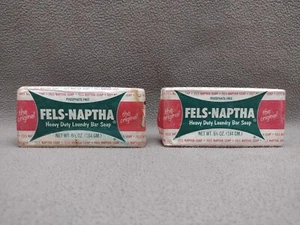 Jabón para barra de lavandería Fels-Naptha 6,5 oz sin abrir lote de 2 envoltorios de papel anteriores a 1970 #8 - Imagen 1 de 8