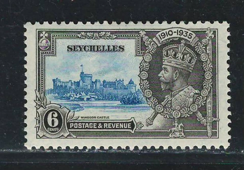 BRITISH SEYCHELLES  1935  VF Mint Hinged Stamp Scott # 118 "Silver Jublee Issue" Cover