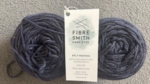 2 x Fibresmith 8ply Extrafine Merino 100% Wool Yarn NEW UNUSED - Picture 1 of 2